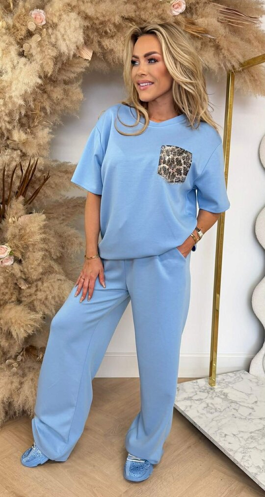 SHELLY LEO GLITTER POCKET SET ICEBLUE