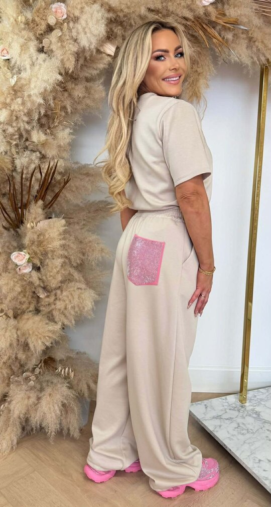 MARLY SPARKLE POCKET SET BEIGE