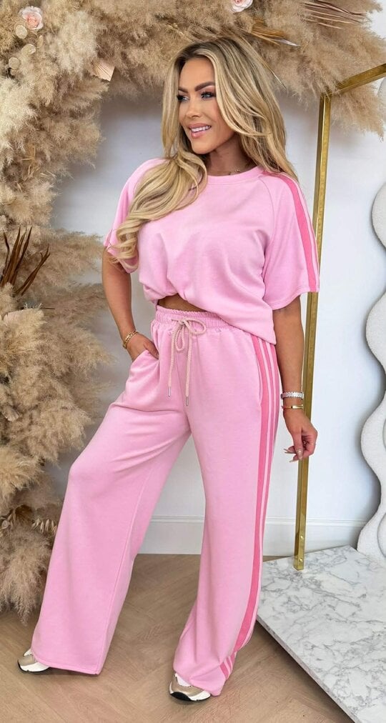 LINDY STRIPE SET PINK