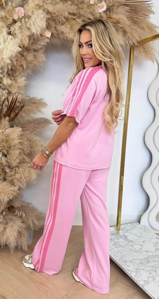 LINDY STRIPE SET PINK