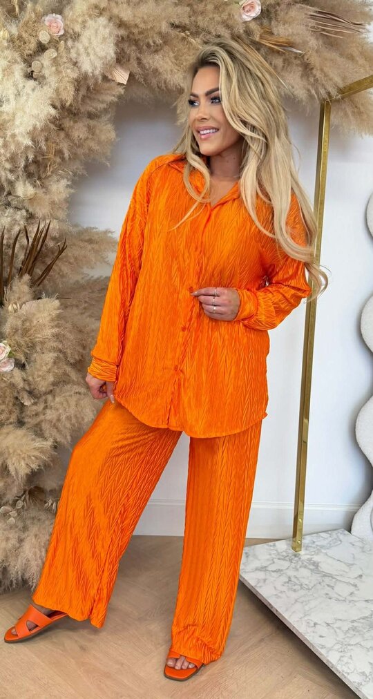 WAVY PLISSE SET ORANGE
