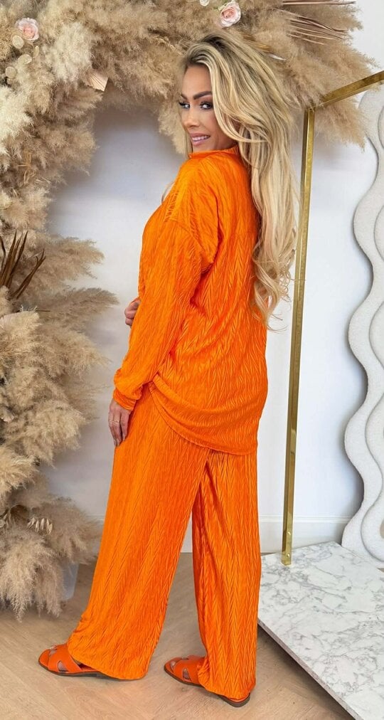 WAVY PLISSE SET ORANGE