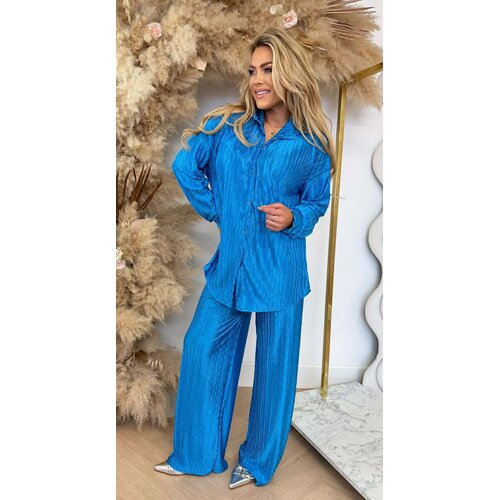 WAVY PLISSE SET BLUE