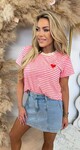 LITTLE HEART STRIPED SHIRT NEONPINK