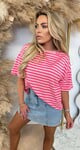 NENY STRIPE TOP PINK/PINK
