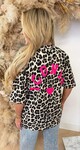 ICONIC TEDDY TEKST LEOPARD SHIRT *L* BEIGE