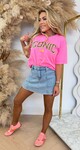 ICONIC SMALL LEO TEE 6030-449 NEONPINK