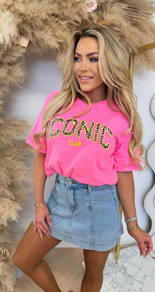 ICONIC SMALL LEO TEE 6030-449 NEONPINK