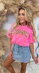 ICONIC SMALL LEO TEE 6030-440 NEONPINK