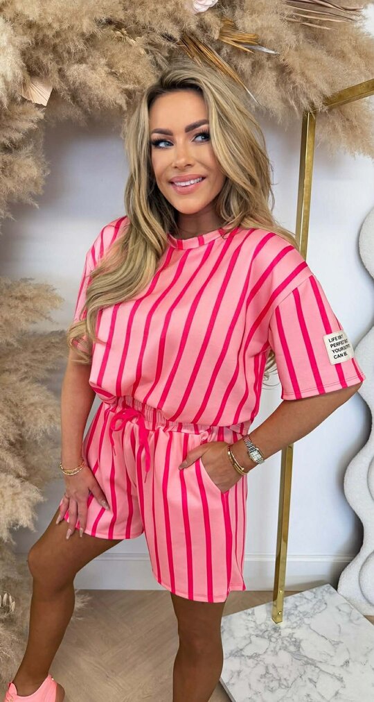 BADGE STRIPE SET PINK