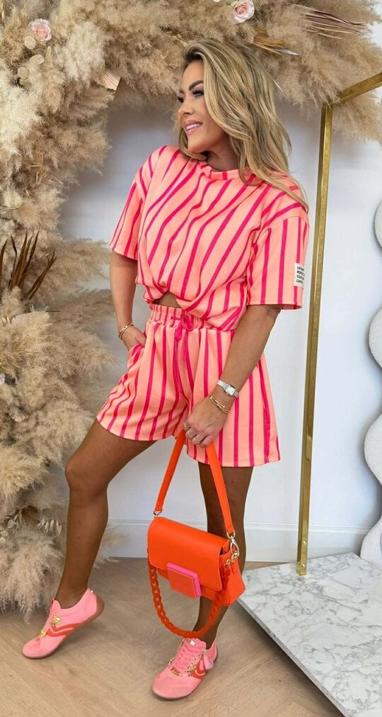 BADGE STRIPE SET PEACH