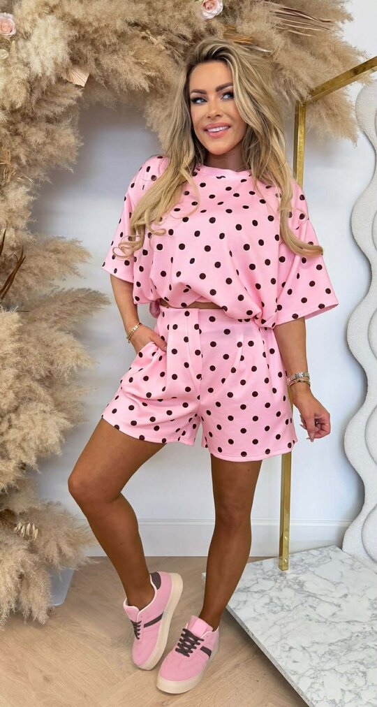 NOOR RETRO CROPPED SET PINK