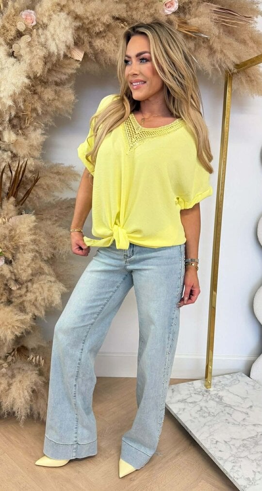 SANDY LOOSE FIT V TOP YELLOW