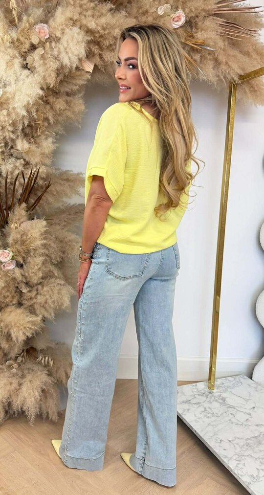 SANDY LOOSE FIT V TOP YELLOW