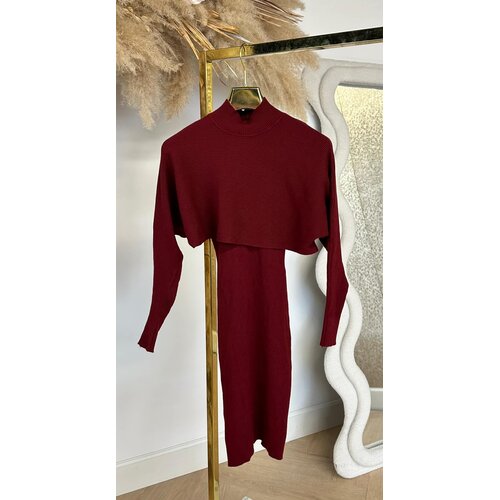 TWO PIECE DRESS + SWEATER BORDEAUX