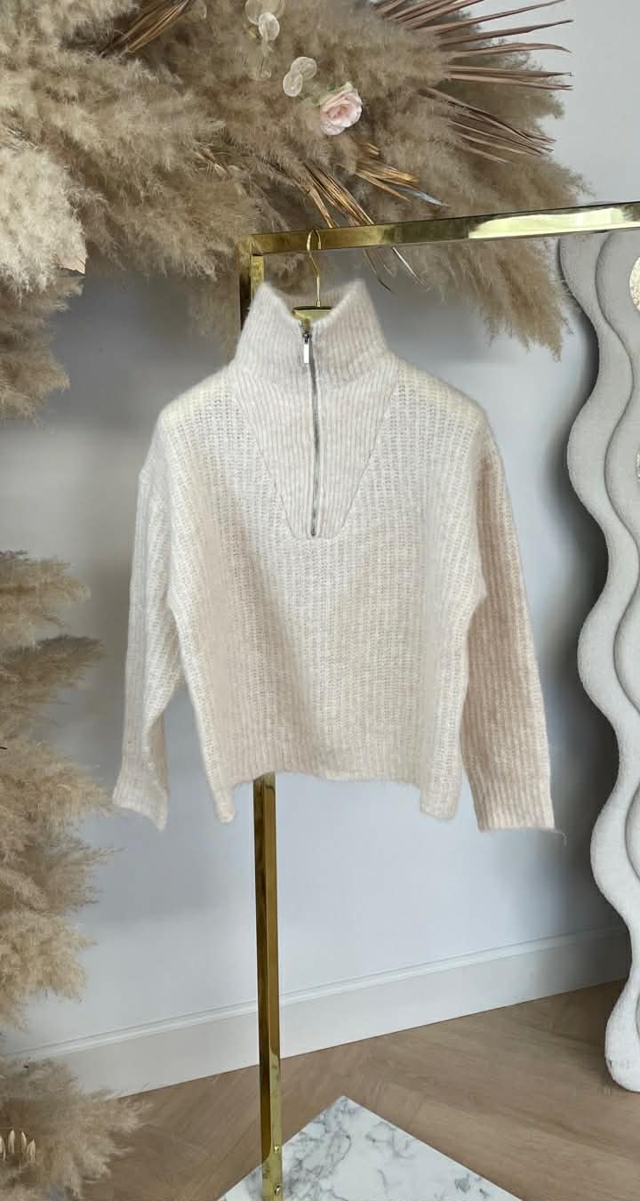 ZIPPER COMFY SWEAT 8501 ECRU