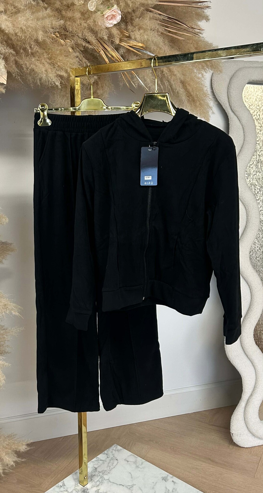 MOLLY BASIC SOFT ZIP SET 301 BLACK