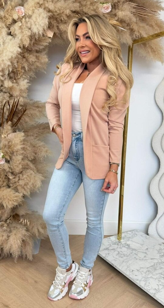 BASIC VESTJE L MOUW OLDPINK