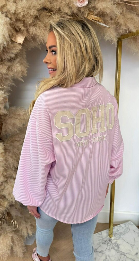 TEDDY SOHO STRIPE BLOUSE 7471 PINK