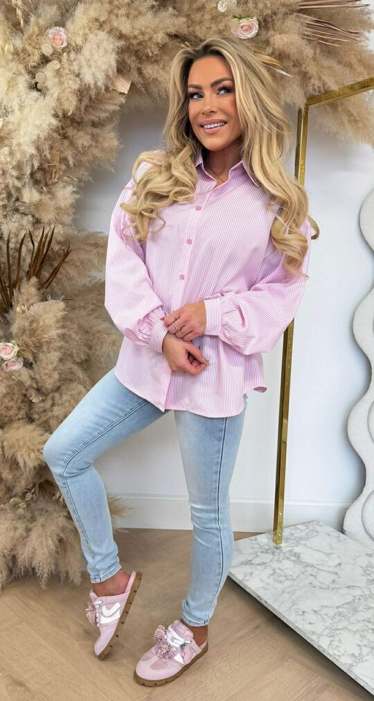 TEDDY SOHO STRIPE BLOUSE 7471 PINK