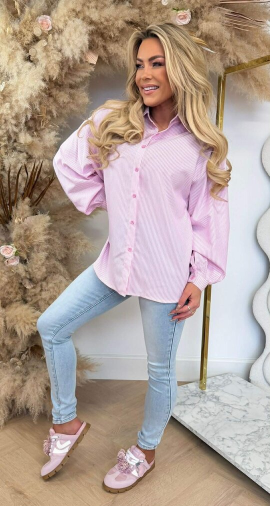 TEDDY SOHO STRIPE BLOUSE 7471 PINK