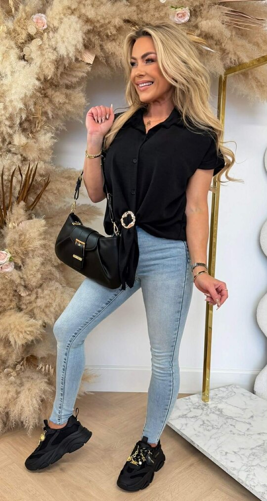 GOLDEN KNOT BLOUSE BLACK