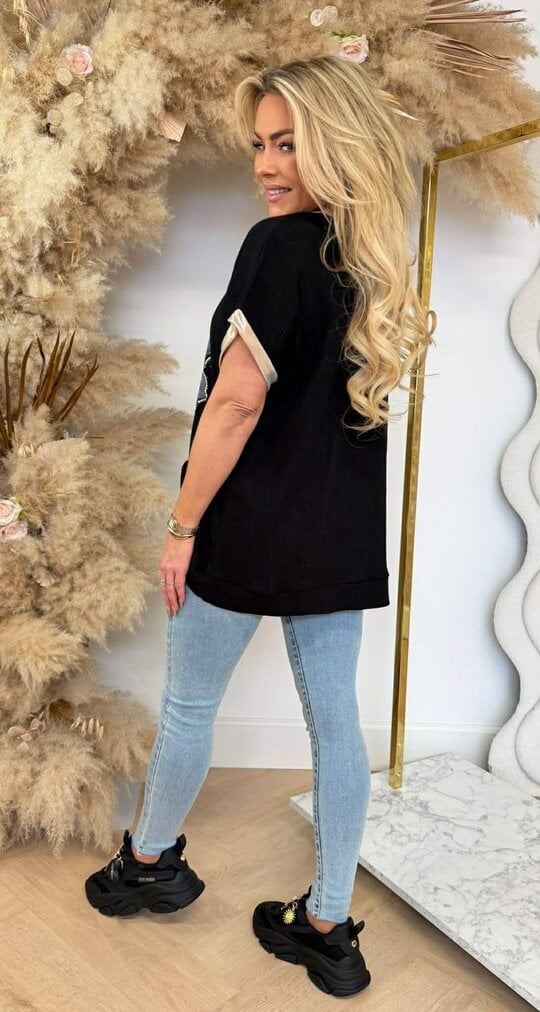 AURORA FLOWER GOLDEN TOP BLACK