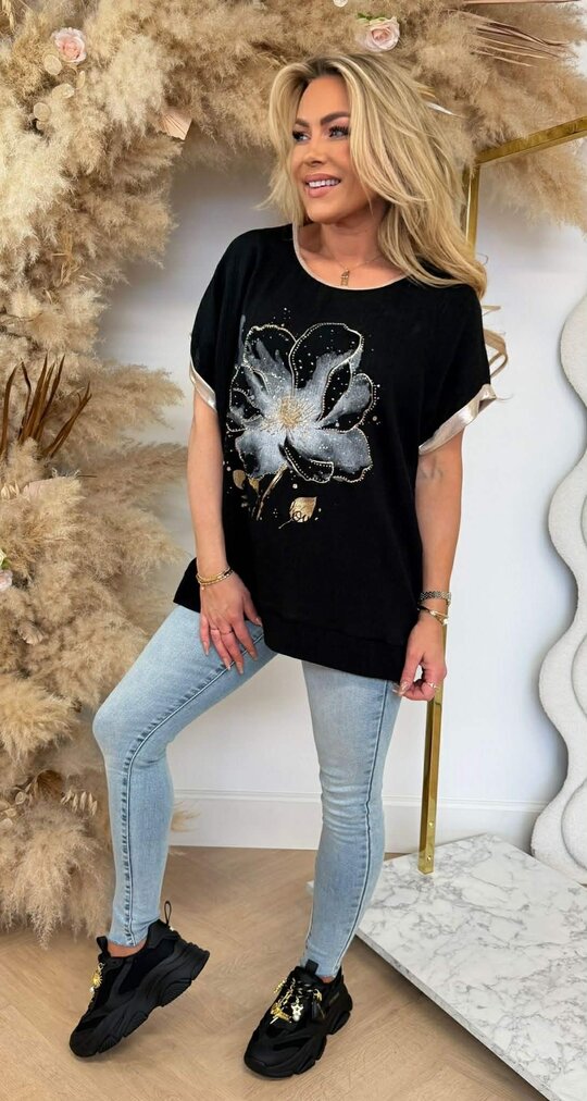 AURORA FLOWER GOLDEN TOP BLACK