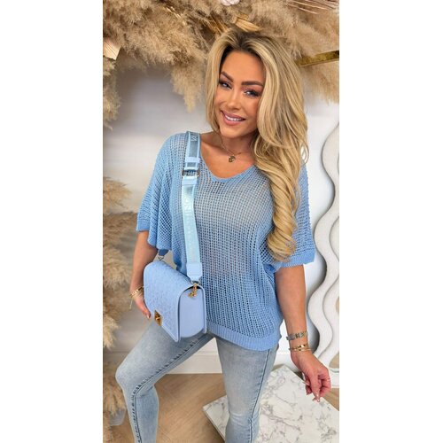 OVERLAYER KNIT TOP BLUE