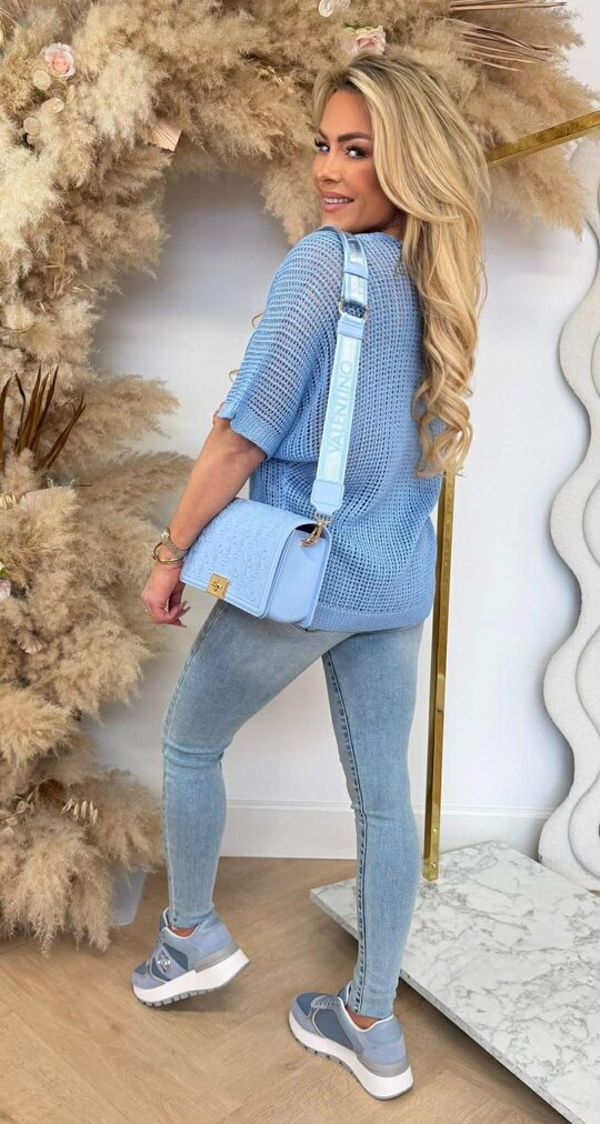 OVERLAYER KNIT TOP BLUE