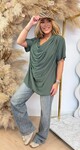 WATERFALL NECK SHIRT ARMYGREEN