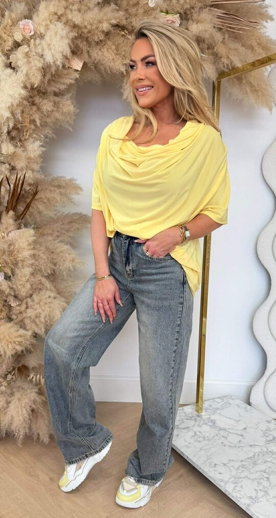 WATERFALL NECK SHIRT YELLOW