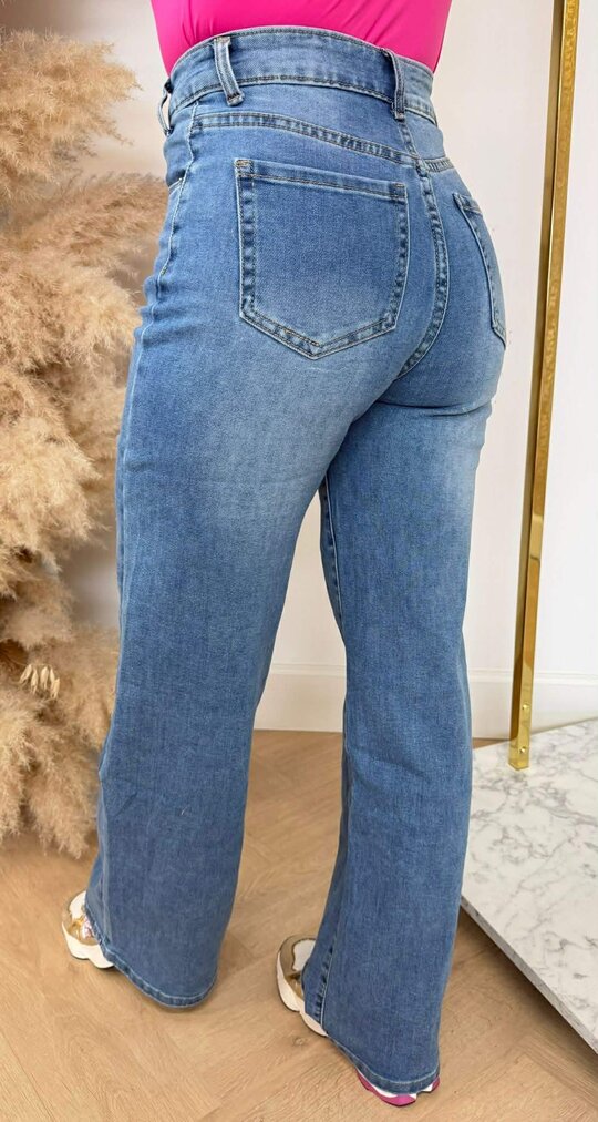 FASHION WIDE LEG JEANS RJ83 DENIMBLUE
