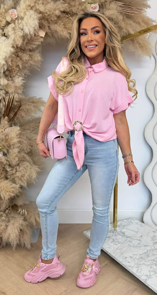 GOLDEN KNOT BLOUSE LIGHTPINK