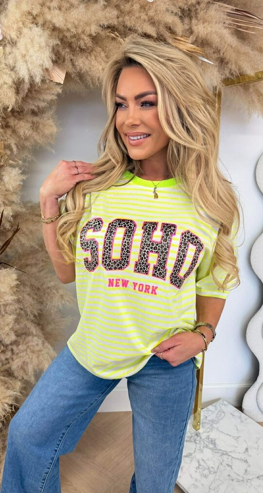 SOHO LEO STRIPE TEE 00916-2 YELLOW SOHO LEO STRIPE TEE 00916-2 YELLOW