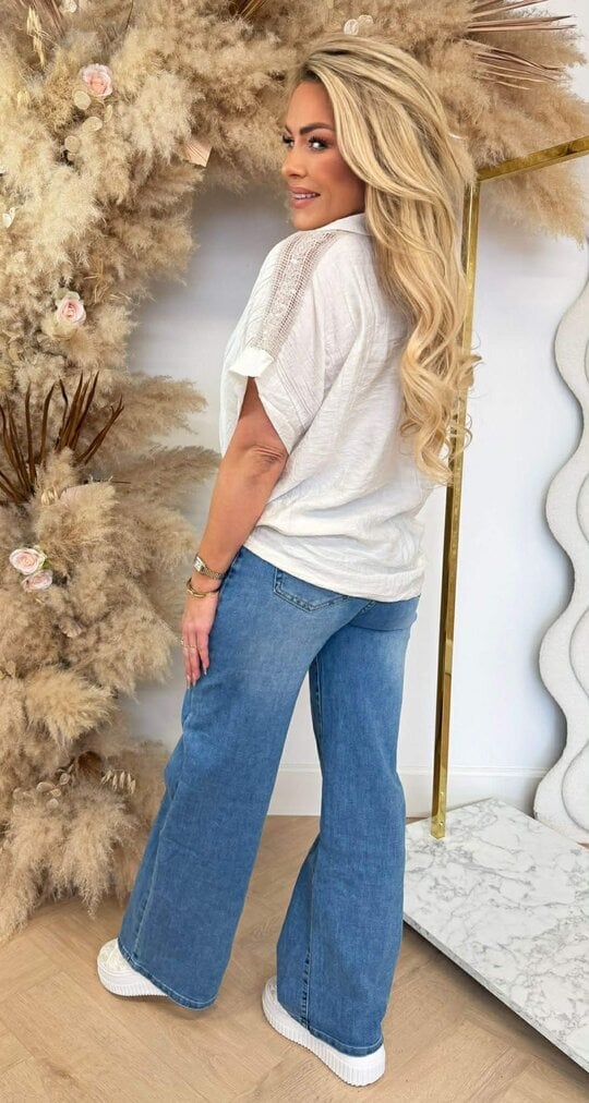 EASY LACE DETAIL BLOUSE BEIGE EASY LACE DETAIL BLOUSE BEIGE