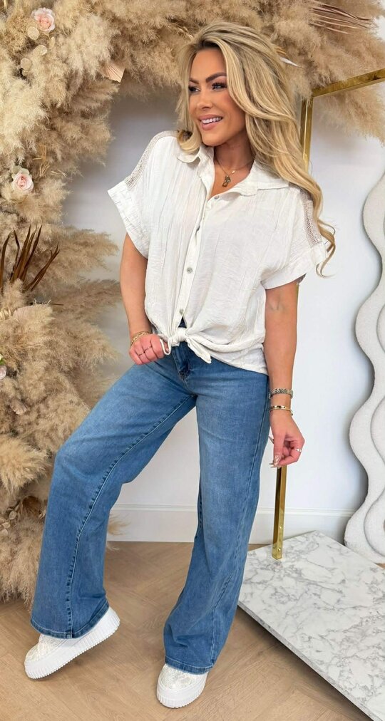 EASY LACE DETAIL BLOUSE BEIGE EASY LACE DETAIL BLOUSE BEIGE