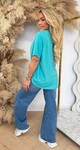 WATERFALL NECK SHIRT AQUA WATERFALL NECK SHIRT AQUA
