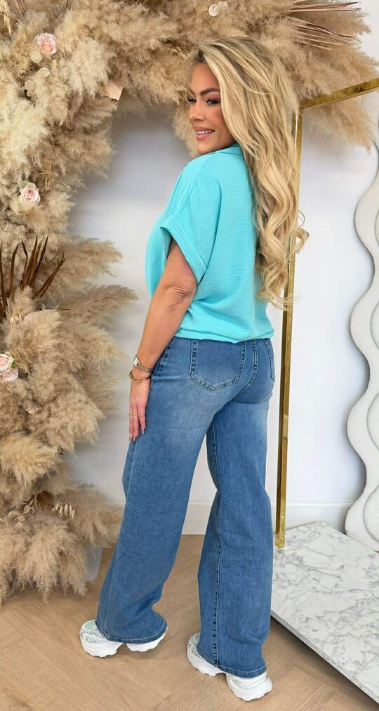 GOLDEN KNOT BLOUSE AQUA GOLDEN KNOT BLOUSE AQUA