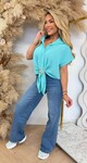 GOLDEN KNOT BLOUSE AQUA GOLDEN KNOT BLOUSE AQUA