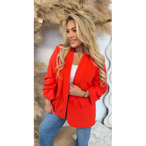 NINA OVERSIZED CROPPED MOUW BLAZER ORANGE