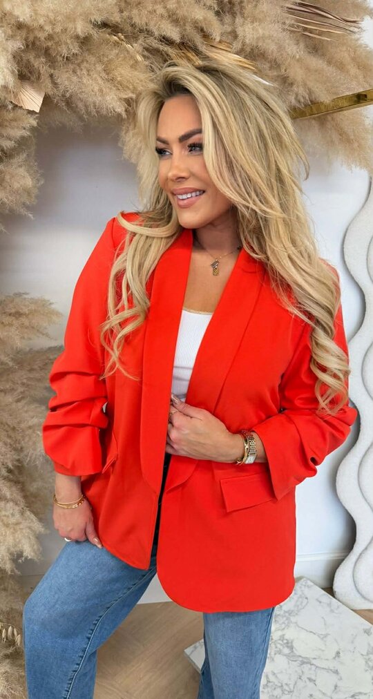 NINA OVERSIZED CROPPED MOUW BLAZER ORANGE