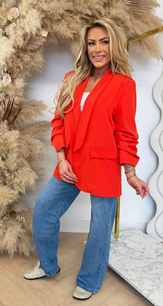 NINA OVERSIZED CROPPED MOUW BLAZER ORANGE