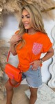 SHIMMER LEO POCKET TEE ORANGE SHIMMER LEO POCKET TEE ORANGE