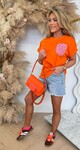 SHIMMER LEO POCKET TEE ORANGE SHIMMER LEO POCKET TEE ORANGE