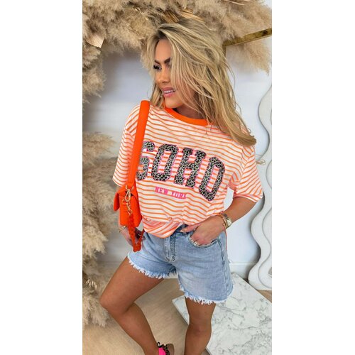 SOHO LEO STRIPE TEE 00916-2 ORANGE