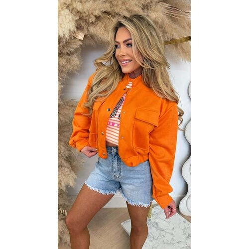 NOE SUEDE LOOK BOMBER JACKET ORANGE