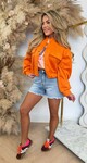 NOE SUEDE LOOK BOMBER JACKET ORANGE