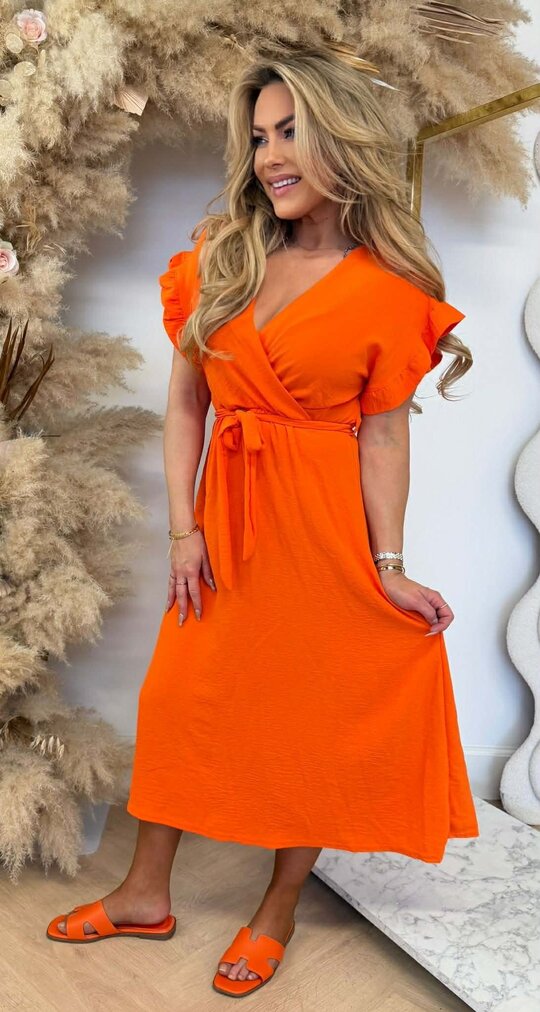 ROUCHE LUS MAXI DRESS ORANGE ROUCHE LUS MAXI DRESS ORANGE
