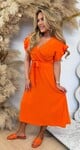 ROUCHE LUS MAXI DRESS ORANGE ROUCHE LUS MAXI DRESS ORANGE